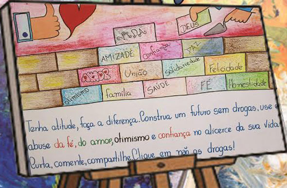 Cartaz vencedor do 9º ano, de Vitória Rafaela /Foto: divulgação Prefeitura SL