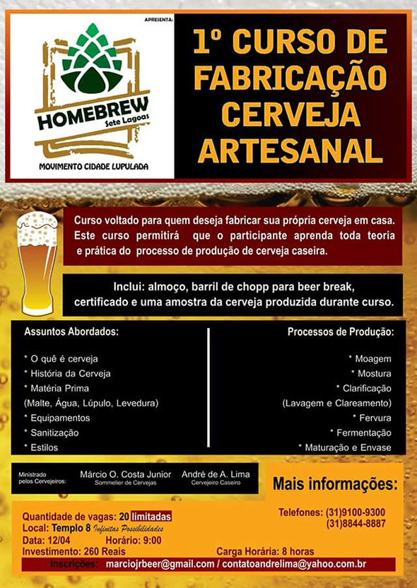 Cartaz do 1º Curso de Cerveja Artesanal
