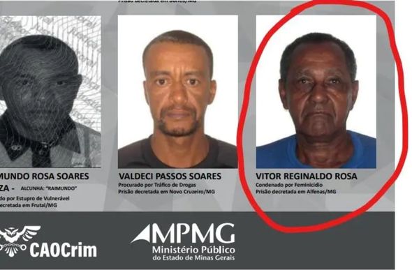 Criminoso integrava a lista de mais procurados em Minas Gerais — Foto: MPMG / Divulgação
