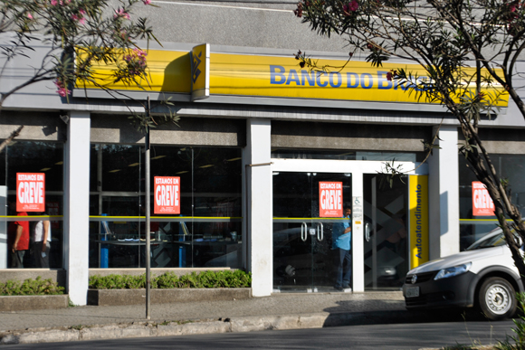 Banco do Brasil aderiu à greve em Sete Lagoas / Foto: Marcelo Paiva
