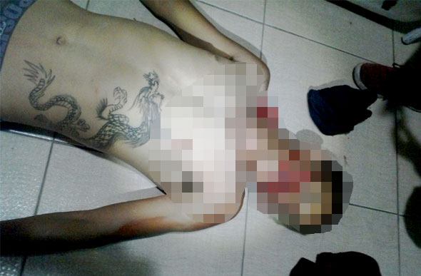 O assaltante foi baleado enquanto praticava a ação criminal/Foto: enviada via Whatsapp
