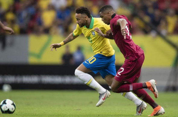 Neymar se lesionou durante o amistoso de preparação para a Copa América, contra o Catar./ Foto: Reprodução