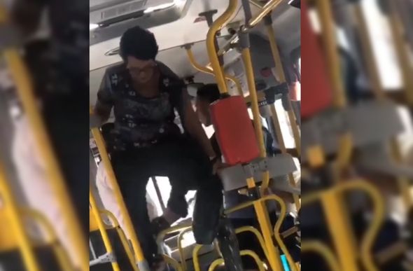 Vídeo registra momento em que idosa pula a catraca — Foto: Redes sociais