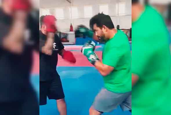 Prefeito Christiano Xavier em "treinamento" para luta / Foto: reprodução Instagram - Christiano Xavier