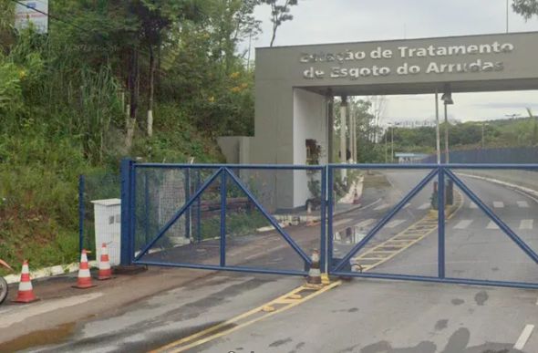 Feto foi localizado na Estação de Tratamento de Esgoto do Ribeirão Arrudas. — Foto: Google Maps/Reprodução