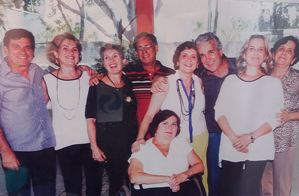 Os filhos de Dr. Juvenal e Dona Zizi da esquerda para direita: Mário Márcio (Maroca), Dulce, Iara, Paulo, Nádia, Beth, Celso, Dorotéia e Sandra.